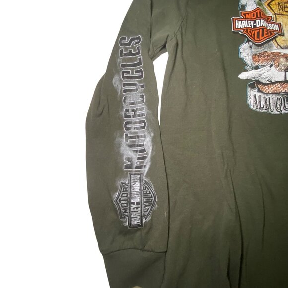Harley-Davidson XL Long-Sleeve Shirt Mens Route 66 Graphic Olive Green Cotton - Picture 7 of 9